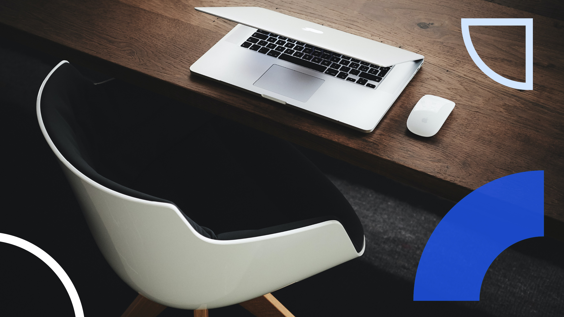 Desk with a laptop